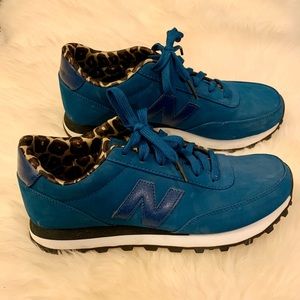 New Balance 501 Turquoise and Leopard Print Shoe